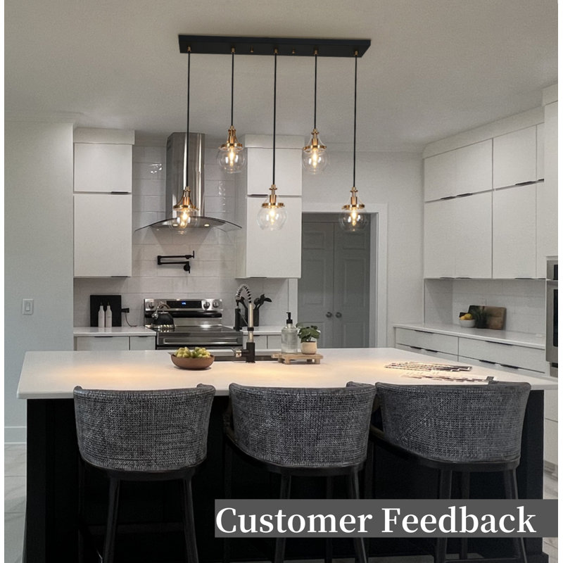 Mercer41 Loram 5-Light Kitchen Island Pendant & Reviews Mercer41 Loram 5-Light Kitchen Island Pendant & Reviews